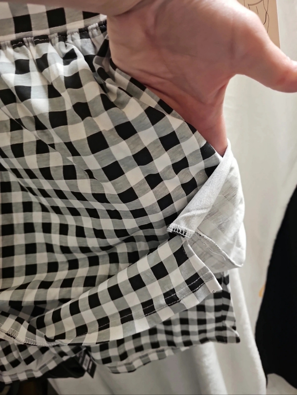 New In Bag 3x Black & White Gingham Drawstring Skort - Picture 4 of 4